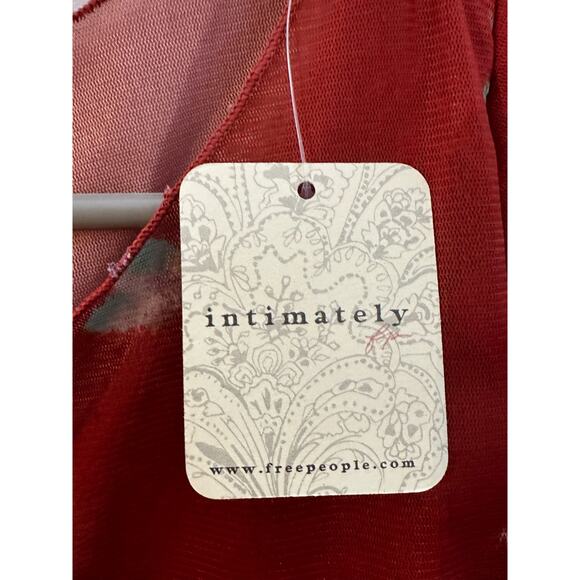 NWT Free People Intimately Red Floral Bodysuit Sz S - Picture 2 of 12